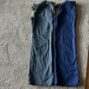 XS Scrub pants, pewter, navy blue NWOT